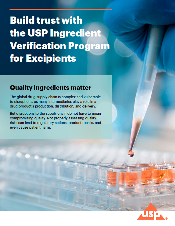 U.S. Pharmacopeia (USP): USP Ingredient Verification Program For ...